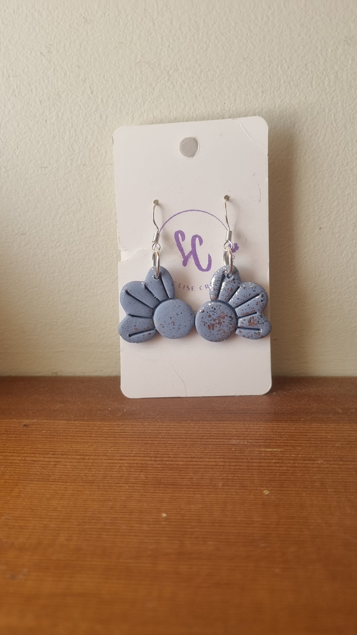 Half flower earrings